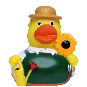 PATO JARDINERO CON GIRASOL