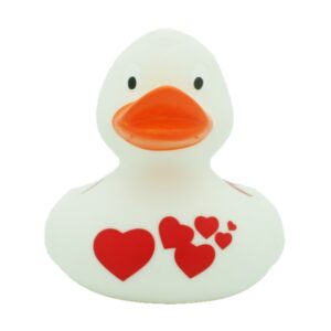 PATO BLANCO CON CORAZONES